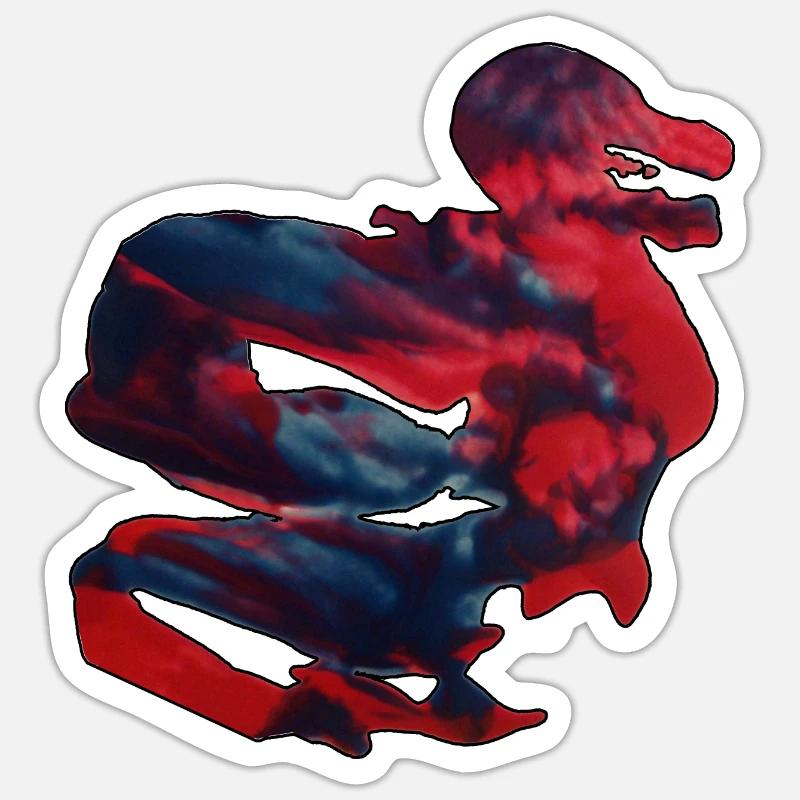 Dragon - Sticker taille S (10 x 10 cm) - blanc mat
