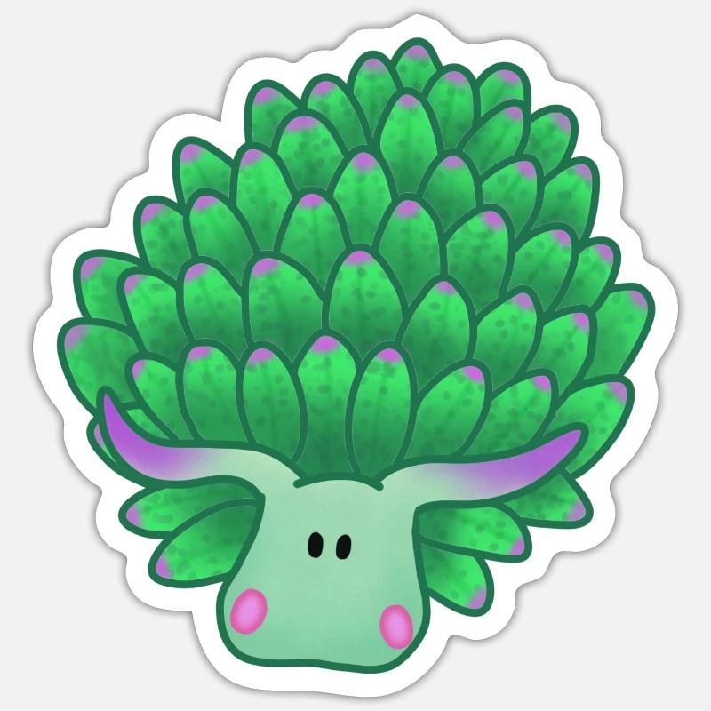 Mouton feuille - Sticker taille S (10 x 10 cm) - blanc mat