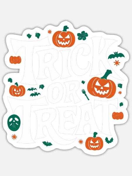 Trick or Treat - Sticker Größe S (10 x 10 cm) - Mattweiß