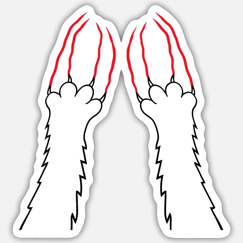 Cats, Claws, Paws, Paws, Claws, Scratches, Stripes Sticker size S (10 x 10 cm)