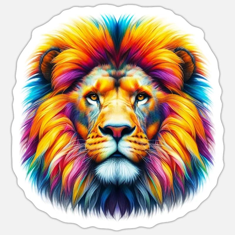 Löwe - Sticker Größe S (10 x 10 cm) - Mattweiß