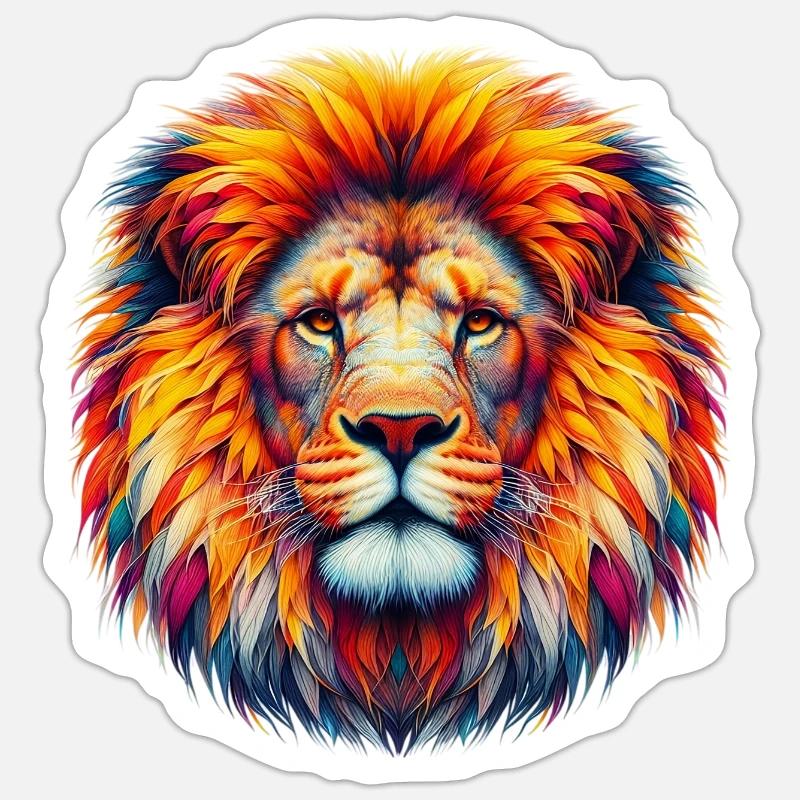 Löwe - Sticker Größe S (10 x 10 cm) - Mattweiß