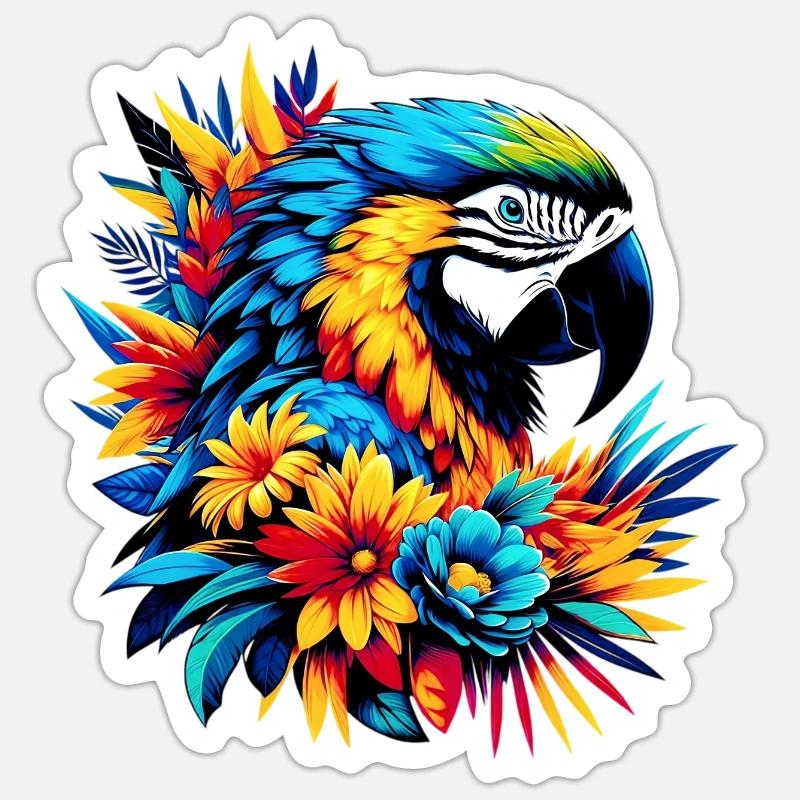 Parrot - Sticker size S (10 x 10 cm) - white matte
