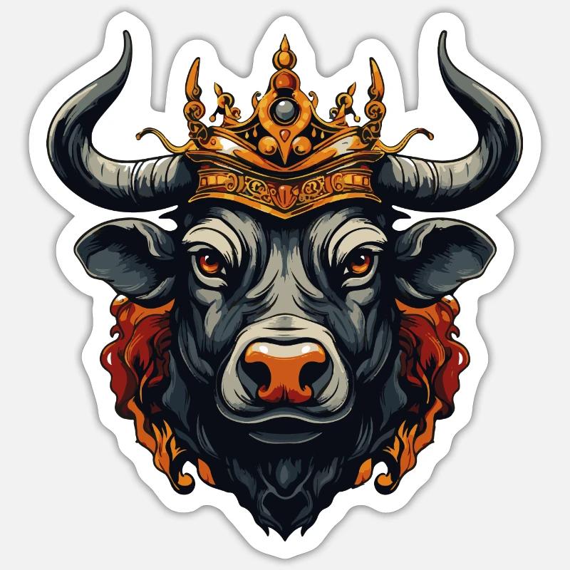 Couronne de vache - Sticker taille S (10 x 10 cm) - blanc mat