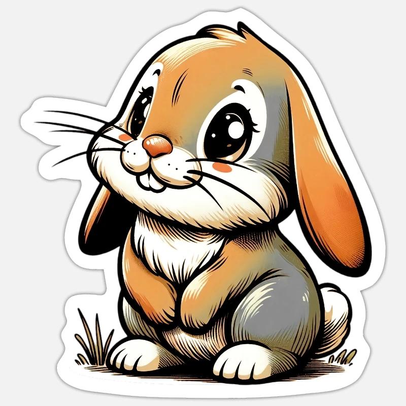 Rabbit - Sticker size S (10 x 10 cm) - white matte