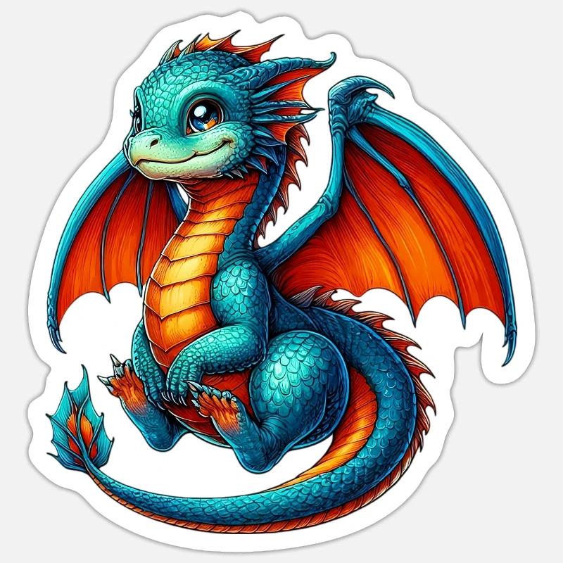 Dragon - Sticker size S (10 x 10 cm) - white matte
