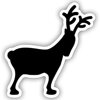 Rentier Xmas5 - Sticker Größe S (10 x 10 cm) - Mattweiß - Vorne
