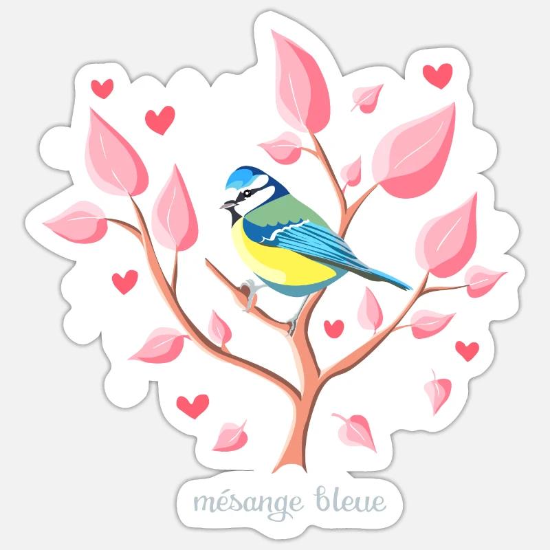 blue - Sticker size S (10 x 10 cm) - white matte