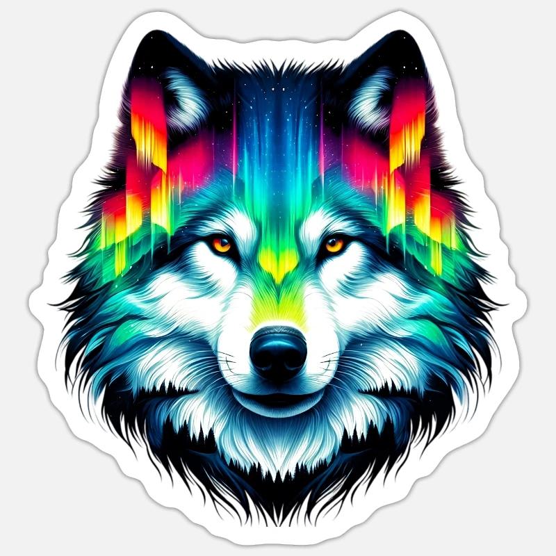 Wolf - Sticker size S (10 x 10 cm) - white matte