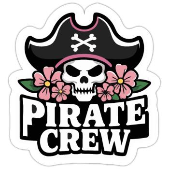Pirat Piraten Fasching Halloween - Sticker Größe S (10 x 10 cm) - Mattweiß - Vorne