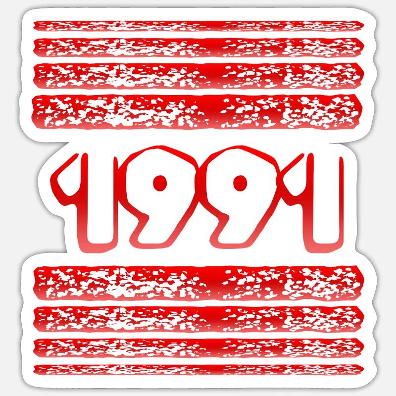 1991 1991 - Sticker taille S (10 x 10 cm) - blanc mat