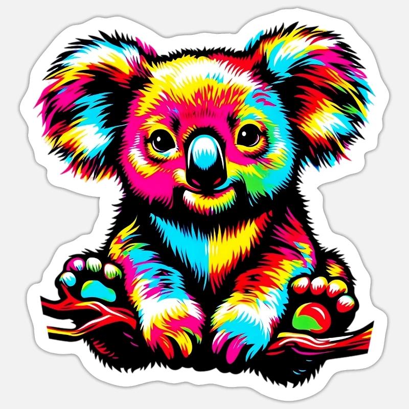Koala - Sticker Größe S (10 x 10 cm) - Mattweiß