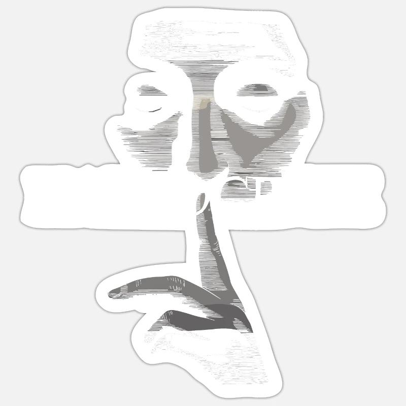 Harpocrate - Sticker taille S (10 x 10 cm) - blanc mat