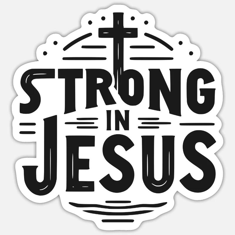 Stark in Jesus - Sticker Größe S (10 x 10 cm) - Mattweiß