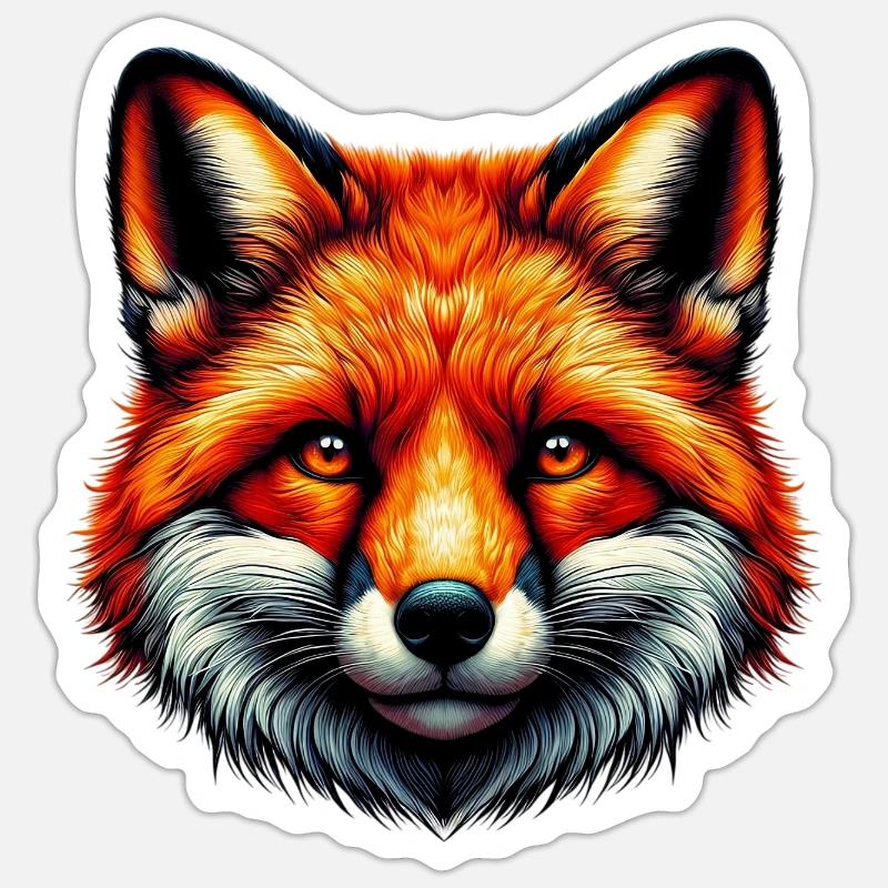 Renard - Sticker taille S (10 x 10 cm) - blanc mat