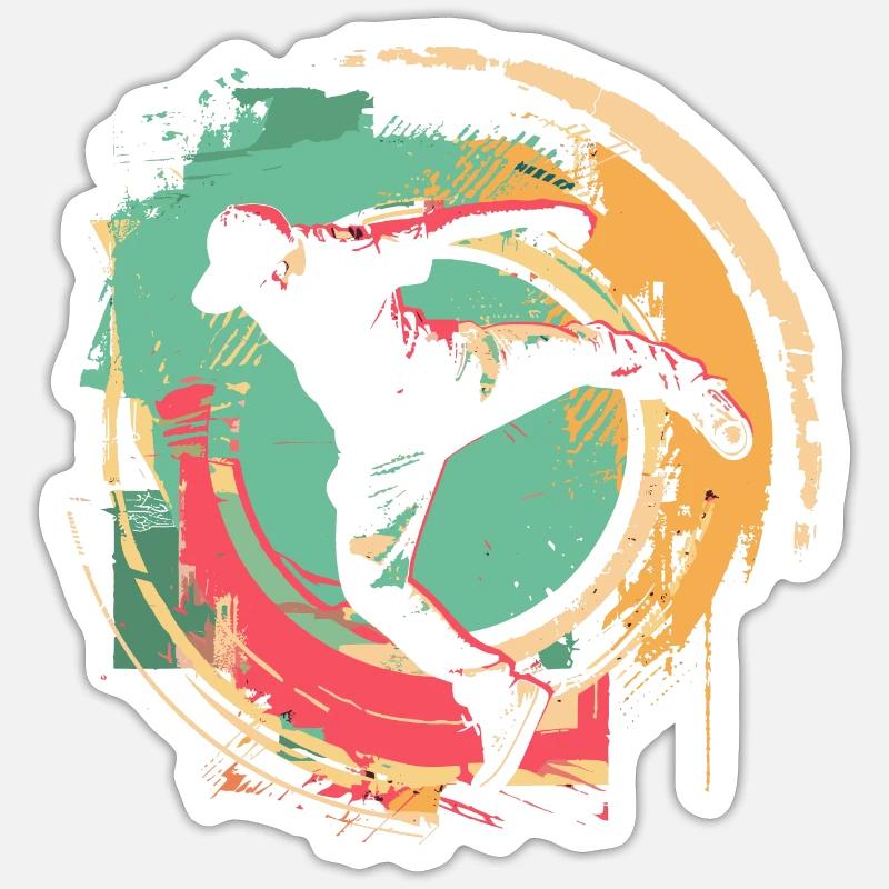 B-Boy à l’ancienne - Sticker taille S (10 x 10 cm) - blanc mat