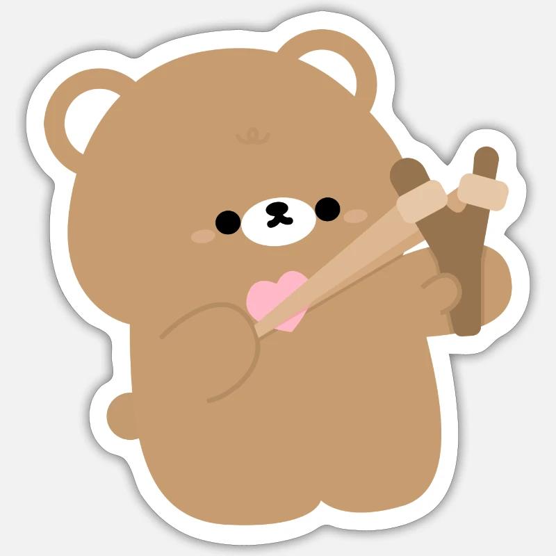 Bärenliebe - Sticker Größe S (10 x 10 cm) - Mattweiß