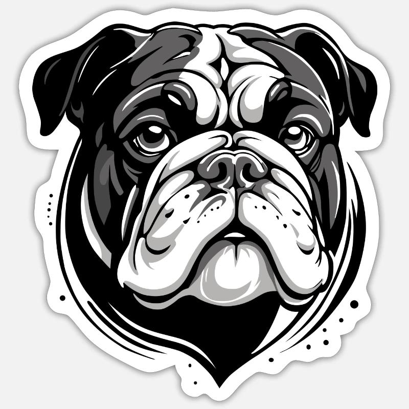 bouledogue Sticker taille S (10 x 10 cm)