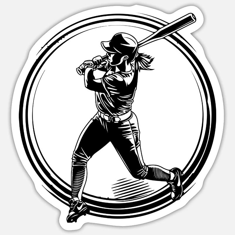 Baseball Silhouette - Sticker size S (10 x 10 cm) - white matte