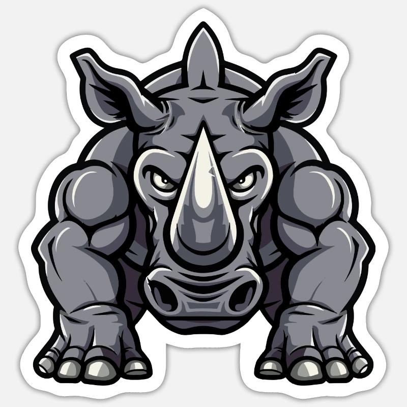 Rhino Comic - Sticker size S (10 x 10 cm) - white matte