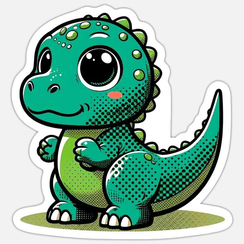 Dinosaure - Sticker taille S (10 x 10 cm) - blanc mat