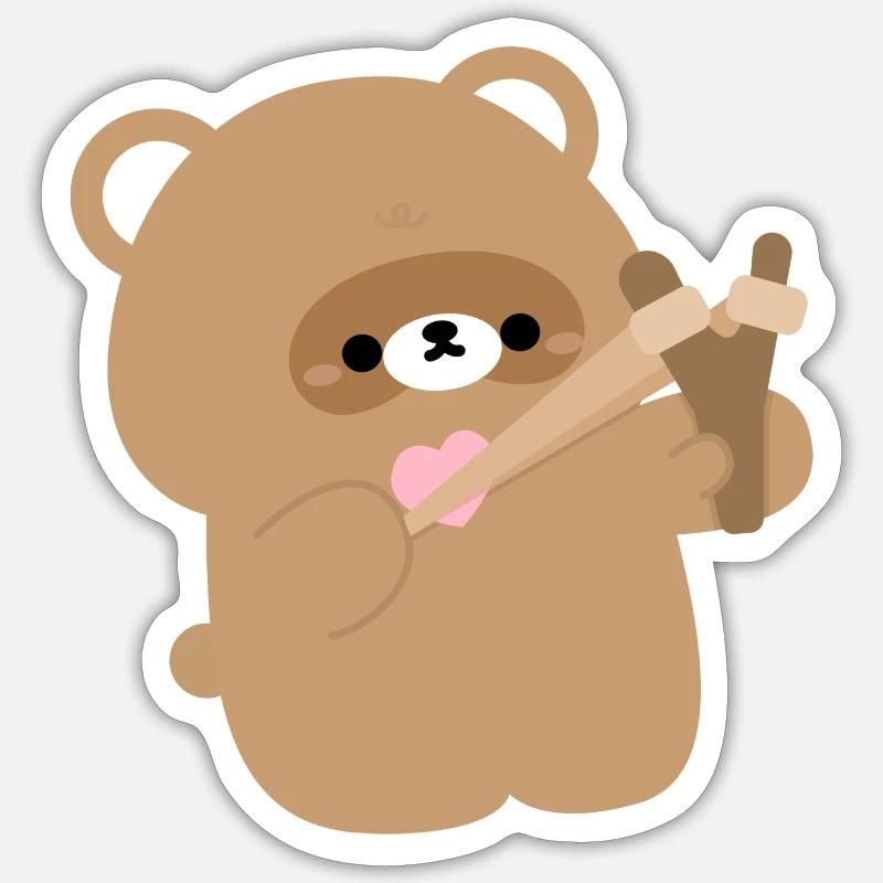 Biber-Liebe - Sticker Größe S (10 x 10 cm) - Mattweiß