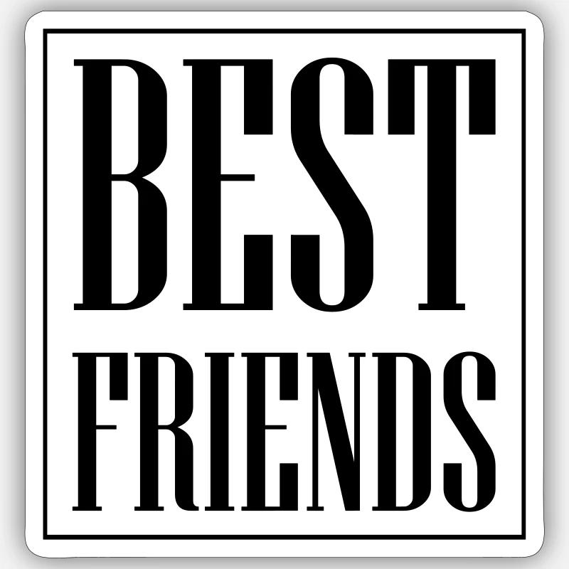 Beste Freunde - Sticker Größe S (10 x 10 cm) - Mattweiß