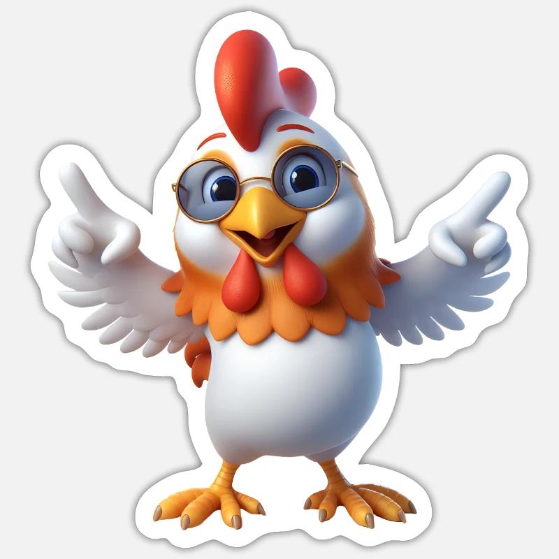 Chicken 1 - Sticker size S (10 x 10 cm) - white matte