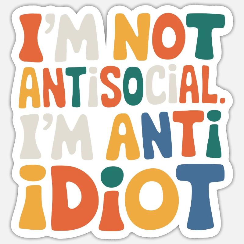 Sarcastic introvert - Sticker size S (10 x 10 cm) - white matte