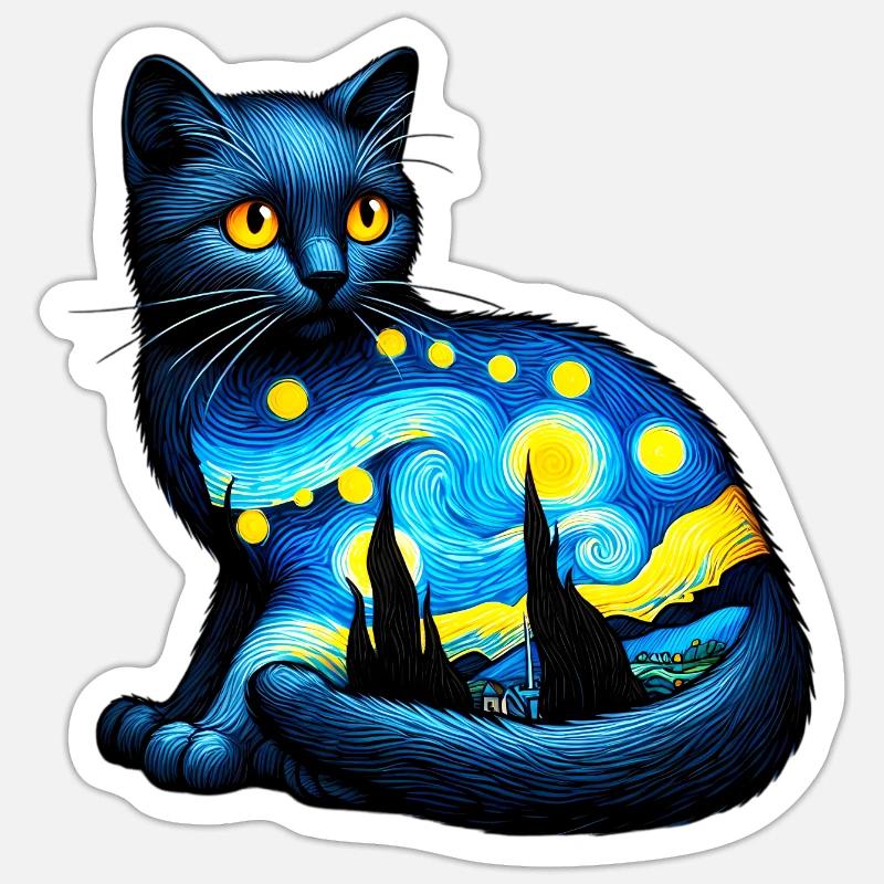 Cat - Sticker size S (10 x 10 cm) - white matte