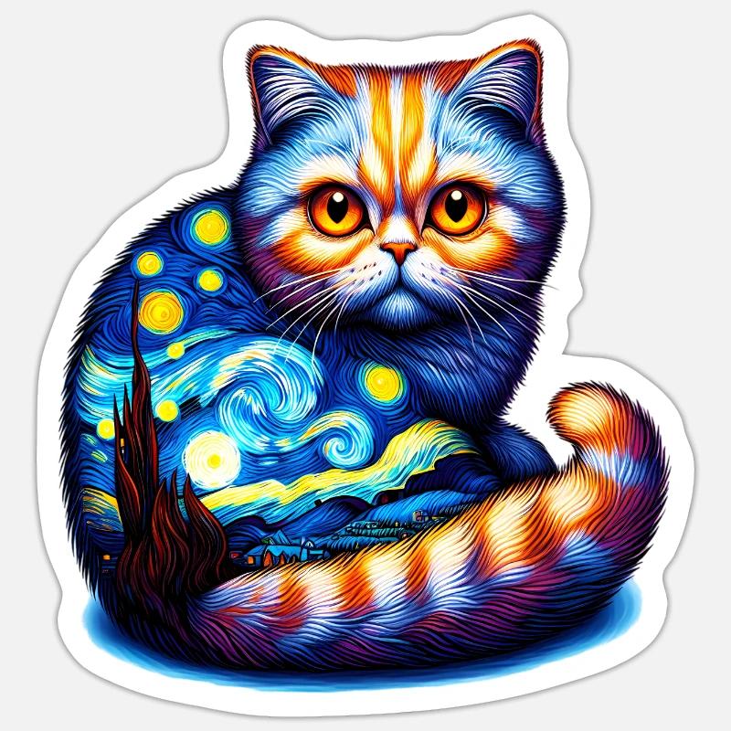 Cat - Sticker size S (10 x 10 cm) - white matte