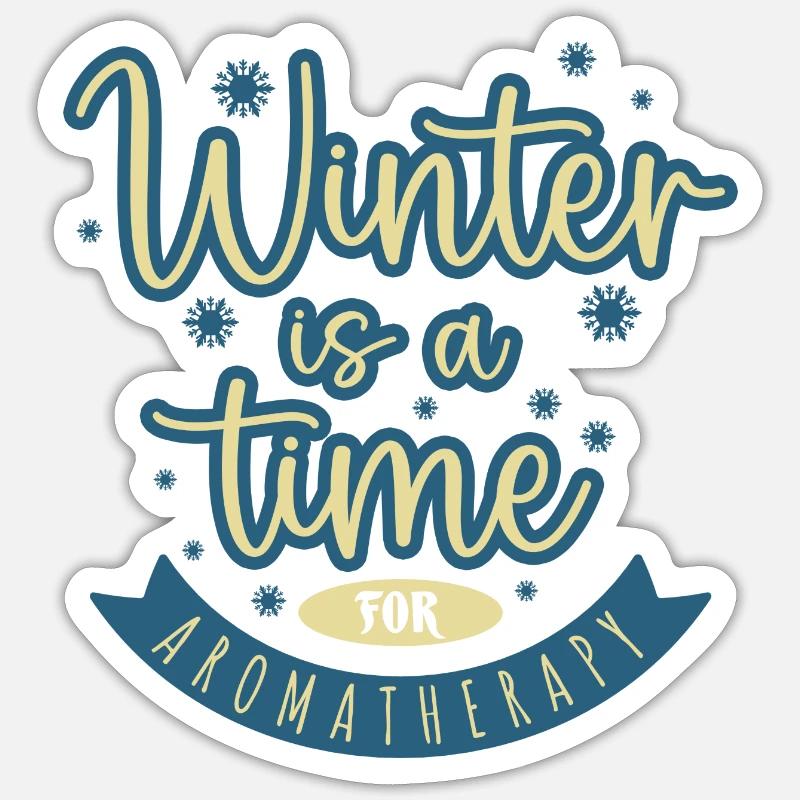 Der Winter ist eine Zeit der Aromatherapie Sticker Größe S (10 x 10 cm)