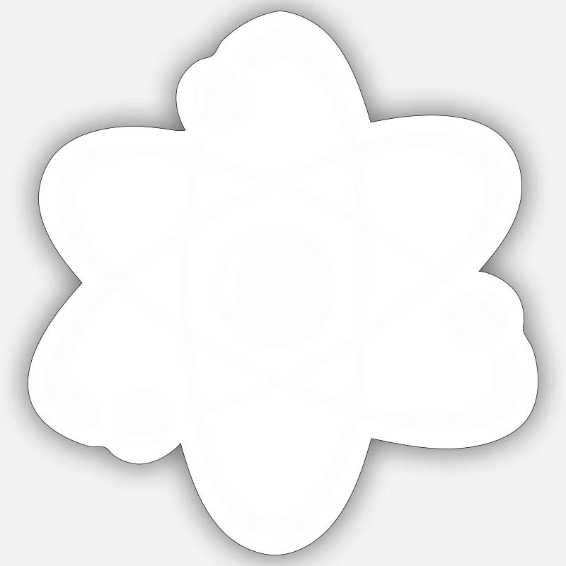 atom - Sticker Größe S (10 x 10 cm) - Mattweiß