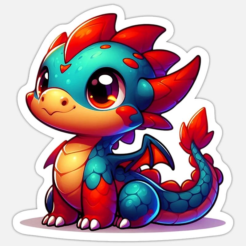 Drache - Sticker Größe S (10 x 10 cm) - Mattweiß