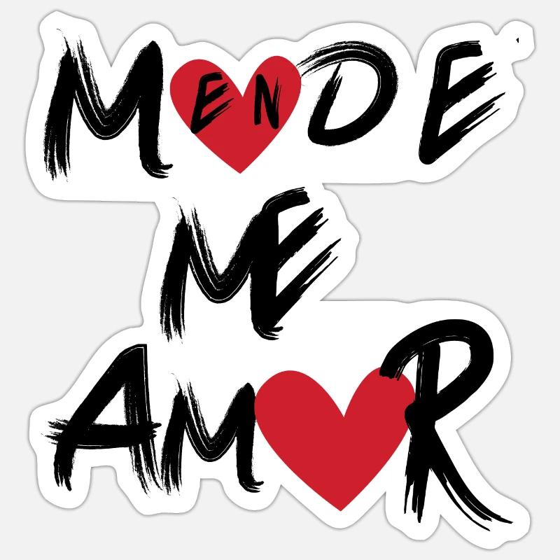 In Me Amor Mode_typographique in der Gestalt eines Herzens Sticker Größe S (10 x 10 cm)