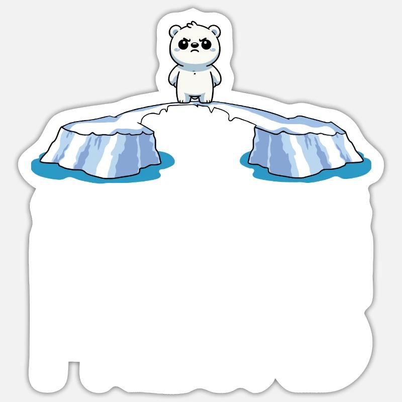 Ganz dünnes Eis mein Freund Eisbär Eisscholle Sticker Größe S (10 x 10 cm)