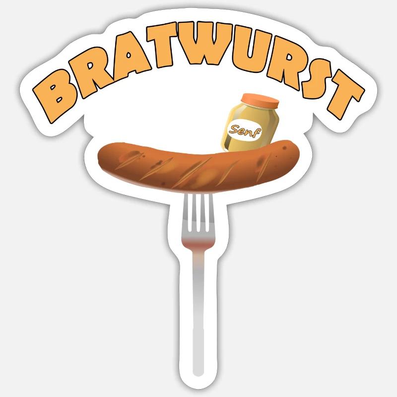 Bratwurst - Sticker size S (10 x 10 cm) - white matte