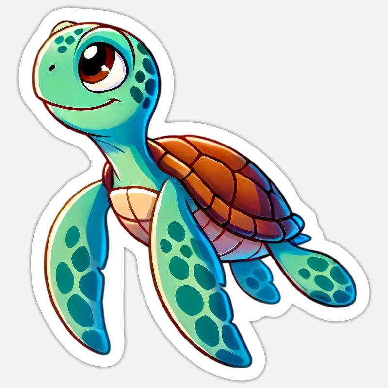 Turtle - Sticker size S (10 x 10 cm) - white matte