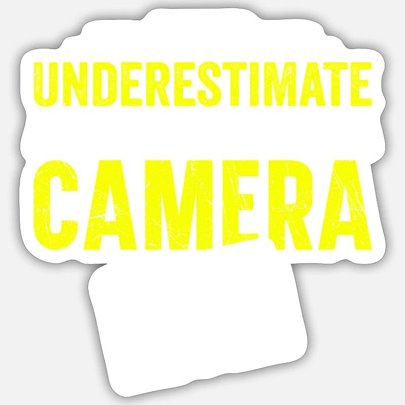 Never underestimate an old man with a camera Sticker size S (10 x 10 cm)