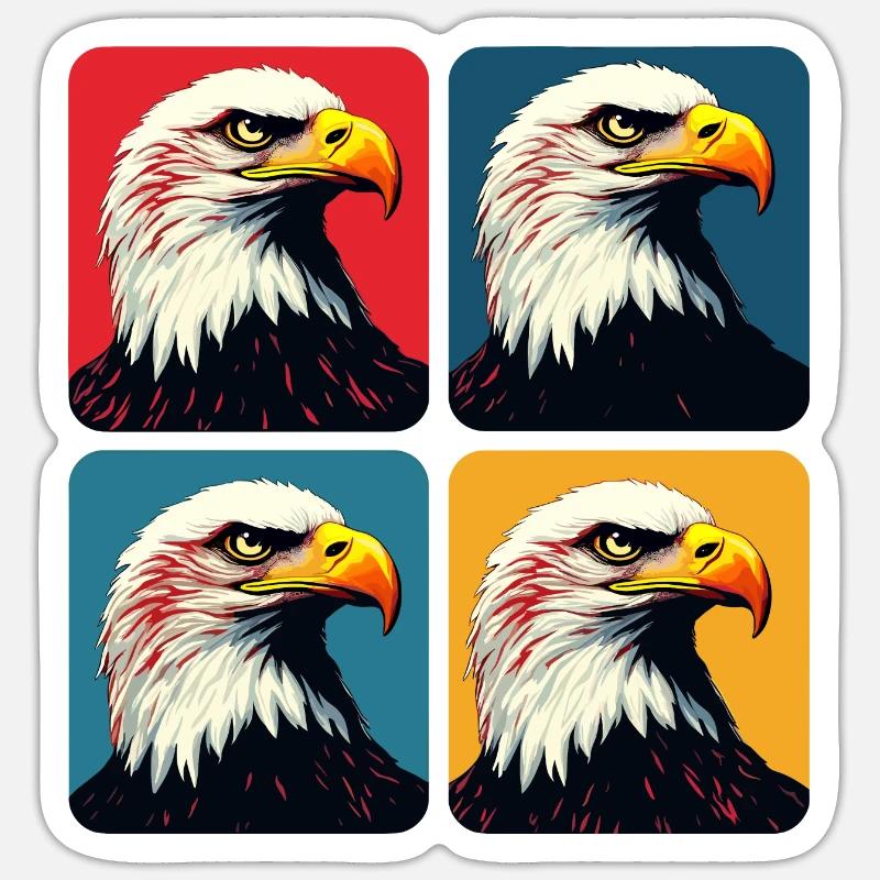 Pygargue à tête blanche Sticker taille S (10 x 10 cm)