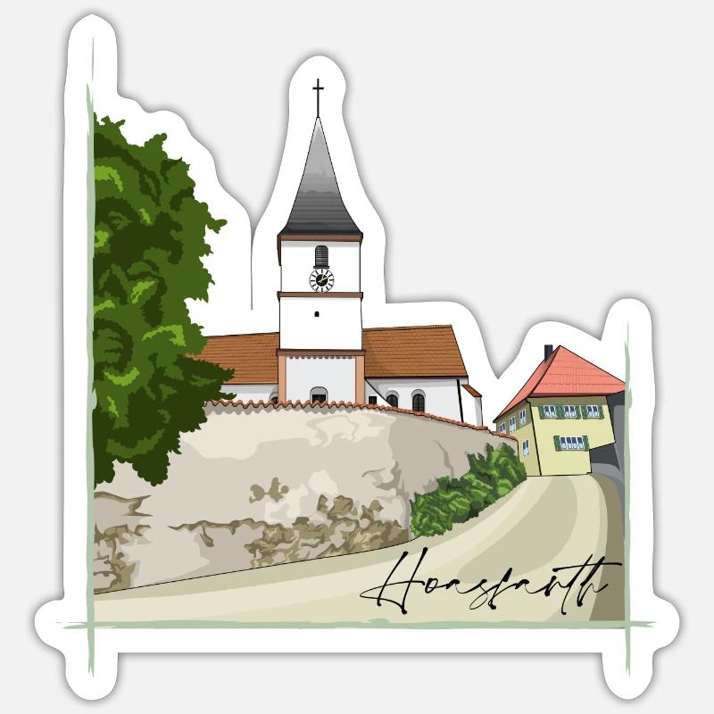 Hainsfarth // Illustration - Sticker taille S (10 x 10 cm) - blanc mat