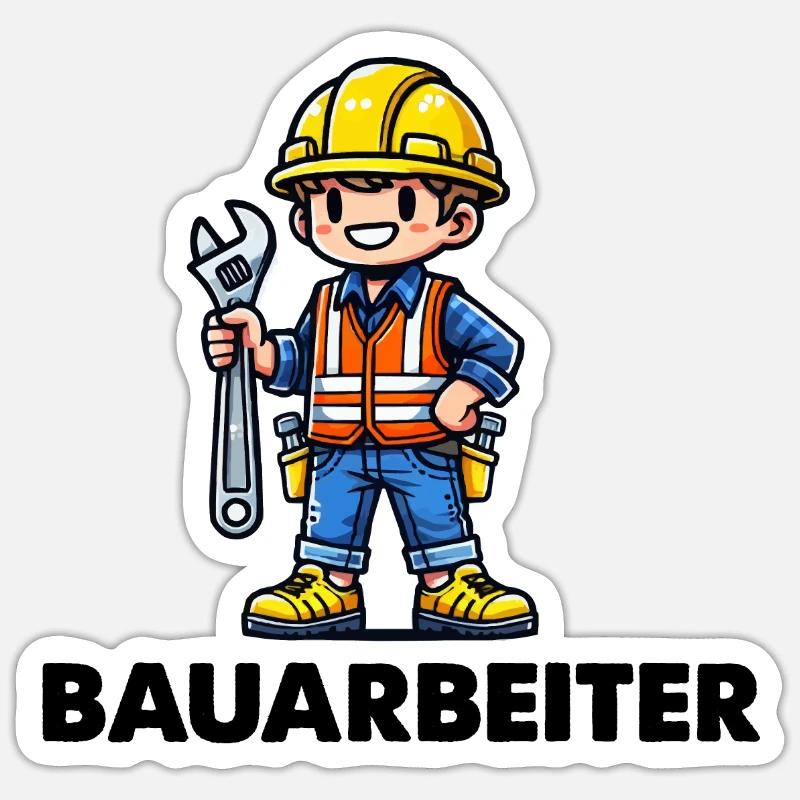 bauarbeiter Sticker Größe S (10 x 10 cm)
