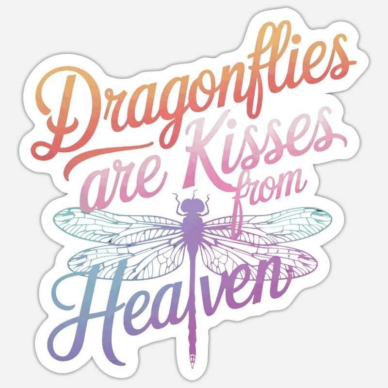 Libellule Libellules Insectes Nature - Sticker taille S (10 x 10 cm) - blanc mat