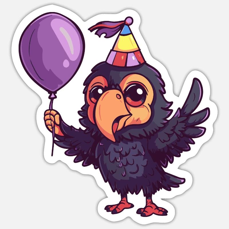 Harpyie Vogel Geburtstag Comic Niedlich - Sticker Größe S (10 x 10 cm) - Mattweiß