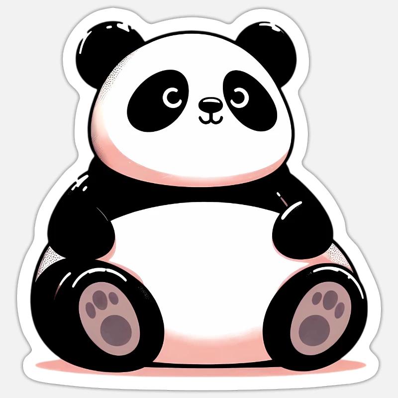 Panda - Sticker Größe S (10 x 10 cm) - Mattweiß