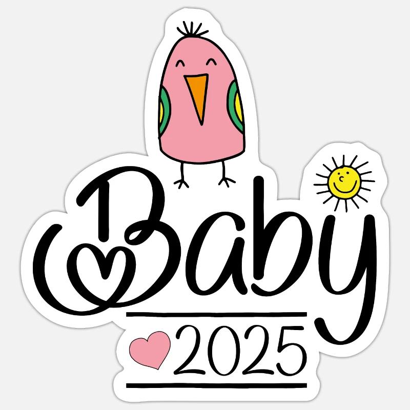 Bébé 2025 - Sticker taille S (10 x 10 cm) - blanc mat