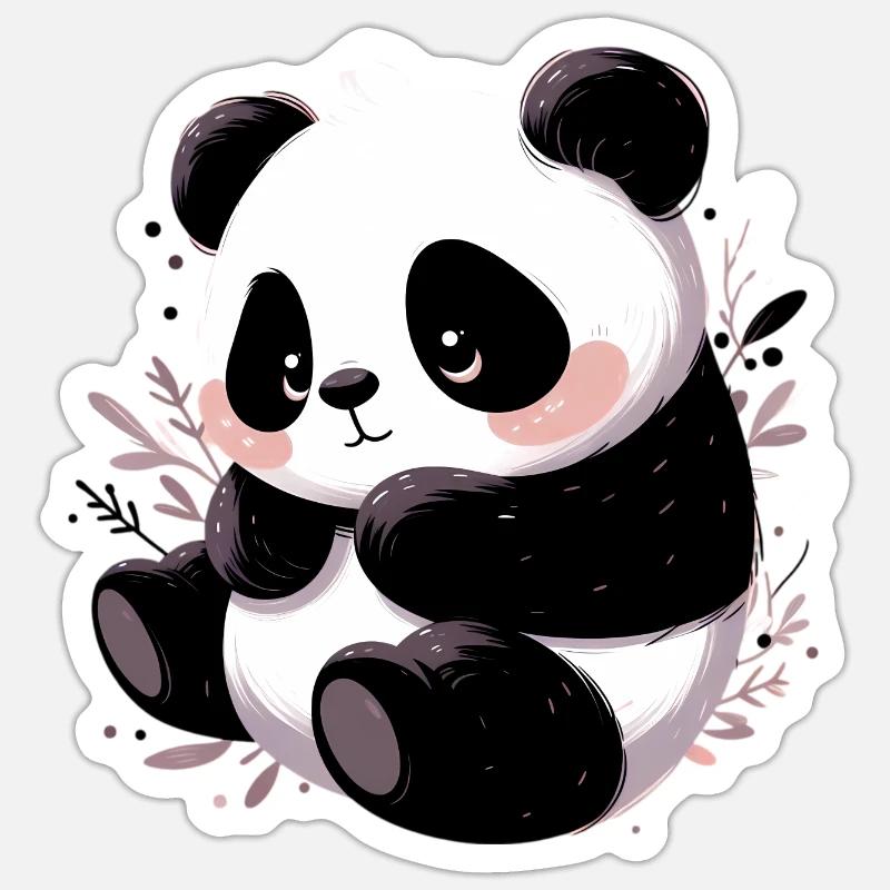 Panda - Sticker Größe S (10 x 10 cm) - Mattweiß