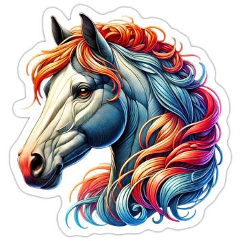 Pferd - Sticker Größe S (10 x 10 cm) - Mattweiß - Vorne