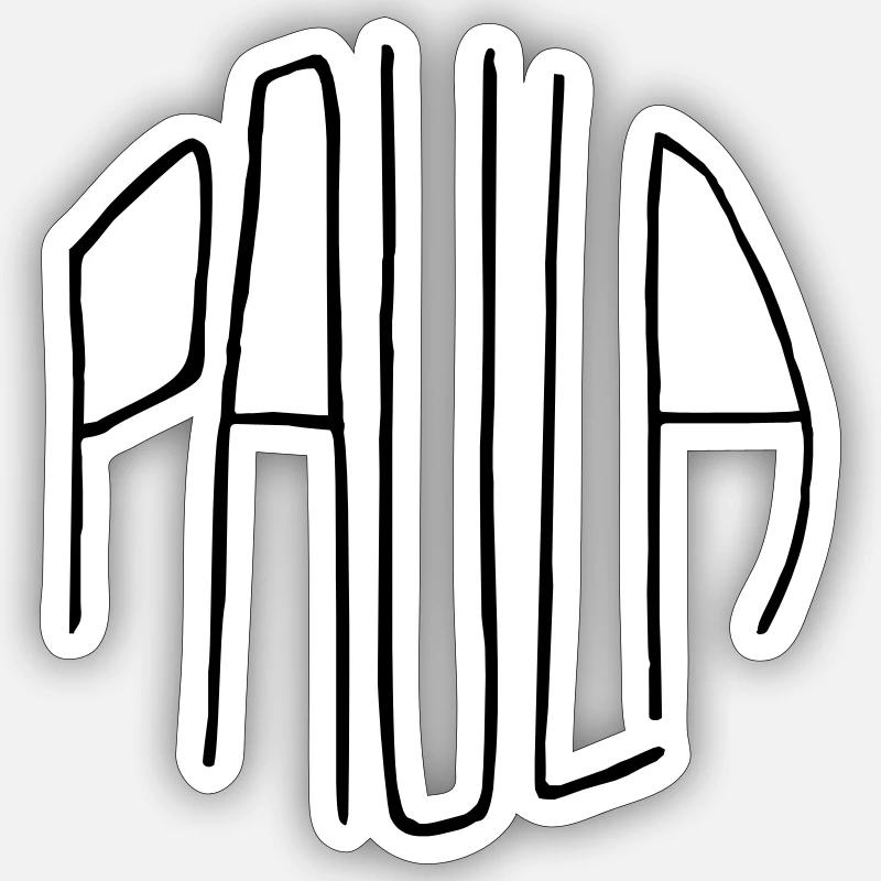 Paula - Sticker taille S (10 x 10 cm) - blanc mat