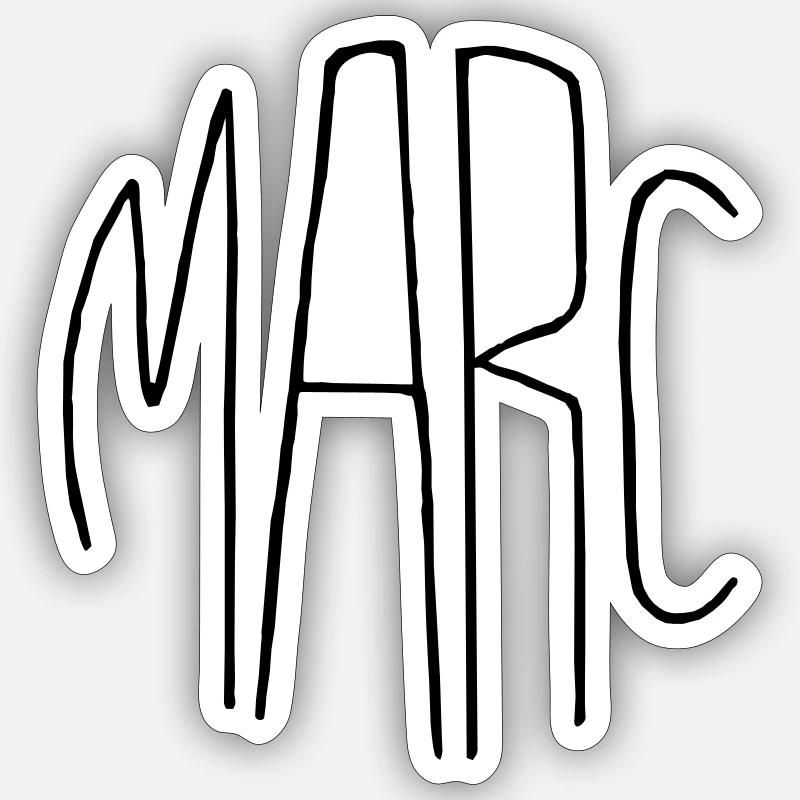 Marc - Sticker Größe S (10 x 10 cm) - Mattweiß